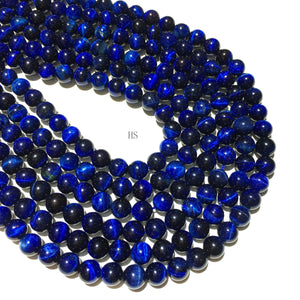 Natural Blue Tiger Eye round beads Healing Gemstone Loose Beads  for DIY Jewelry MakingAAA Quality 4mm 6mm 8mm 10mm 12mm