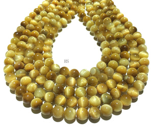 Natural Golden Honey Tiger Eye Round Beads Energy Gemstone Loose Bead for DIY Jewelry Making Design  AAAAA Quality 6mm 8mm 10mm 12mm