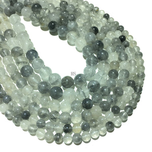 Natural Gray Cloudy Crystal Quartz Beads Healing Gemstone Loose Beads for DIY Jewelry Making AAA Quality 4mm 6mm 8mm 10mm