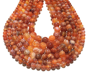 Natural Orange Bostwana Agate Round Beads Healing Gemstone Loose Bead DIY Jewelry Making Design for 4mm 6mm 8mm 10mm 12mm