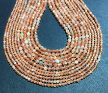 Load image into Gallery viewer, Natural Small Size Sunstone Faceted Round Beads Healing Energy Gemstone Loose Beads for DIY Jewelry Making Design  AAA Quality 3mm
