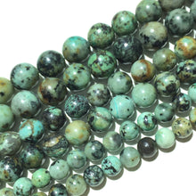 Load image into Gallery viewer, Natural Green African Turquoise Beads Healing Gemstone Loose Bead for DIY Jewelry Making Design  AAA Quality 4mm 6mm 8mm 10mm 12mm
