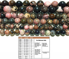 Load image into Gallery viewer, Natural Pink Rhodonite Jasper Round Beads Healing Gemstone Loose Beads  for DIY Jewelry Making AAA Quality 4mm 6mm 8mm 10mm 12mm
