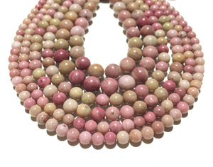 Natural Pink Rhodonite Jasper Round Beads HealingGemstone Loose Beads for DIY Jewelry MakingAAA Quality 4mm 6mm 8mm 10mm