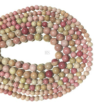 Load image into Gallery viewer, Natural Pink Rhodonite Jasper Round Beads HealingGemstone Loose Beads for DIY Jewelry MakingAAA Quality 4mm 6mm 8mm 10mm
