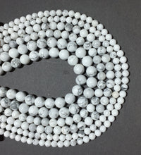 Load image into Gallery viewer, Natural Howlite Round Stone Beads Healing Gemstone for DIY Jewelry Making &amp; Beadwork Design AAA Quality 6mm 8mm 10mm
