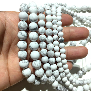 Natural Howlite Round Stone Beads Healing Gemstone for DIY Jewelry Making & Beadwork Design AAA Quality 6mm 8mm 10mm