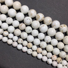 Load image into Gallery viewer, Natural White Turquoise Stone Round Beads Healing Gemstone Loose Beads  for DIY Jewelry Making AAA Quality 4mm 6mm 8mm 10mm
