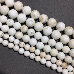 Natural White Turquoise Stone Round Beads Healing Gemstone Loose Beads  for DIY Jewelry Making AAA Quality 4mm 6mm 8mm 10mm