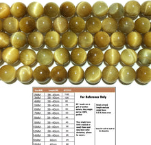 Load image into Gallery viewer, Natural Golden Honey Tiger Eye Round Beads Energy Gemstone Loose Bead for DIY Jewelry Making Design  AAAAA Quality 6mm 8mm 10mm 12mm
