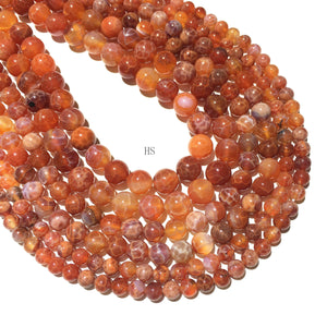 Natural Orange Bostwana Agate Round Beads Healing Gemstone Loose Bead DIY Jewelry Making Design for 4mm 6mm 8mm 10mm 12mm
