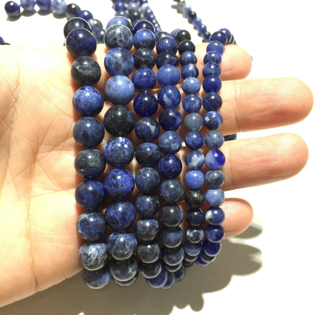 Natural Sodalite & Blue Jasper Round Beads Healing Gemstone Loose Beads  for DIY Jewelry MakingAAA Quality 6mm 8mm 10mm
