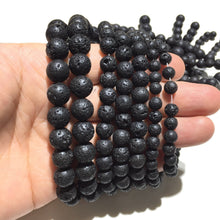 Load image into Gallery viewer, Natural Lava Round Stone Beads for DIY Jewelry Making AAA Quality 4mm 6mm 8mm 10mm
