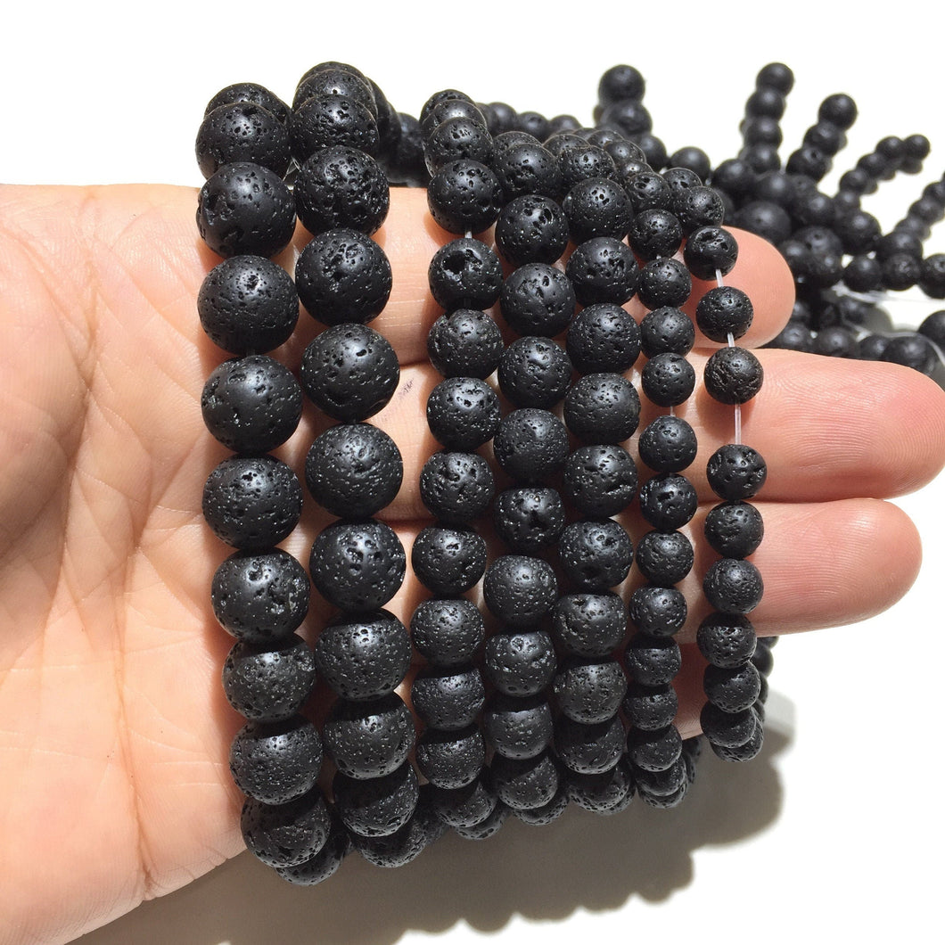 Natural Lava Round Stone Beads for DIY Jewelry Making AAA Quality 4mm 6mm 8mm 10mm