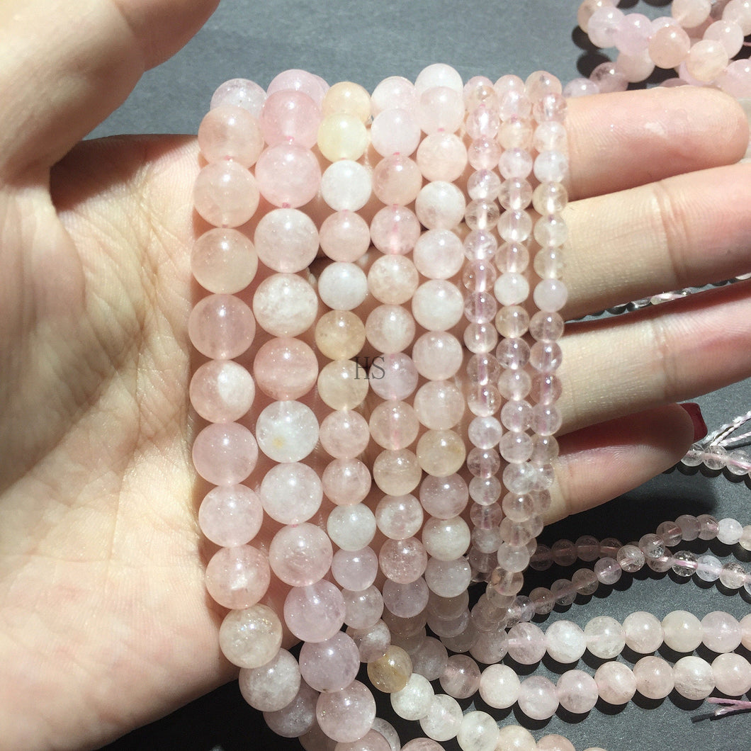Natural Pink Morganite Highly Polished Round Beads Energy Gemstone Loose Beads  for DIY Jewelry MakingAAAAA Best Quality 8mm