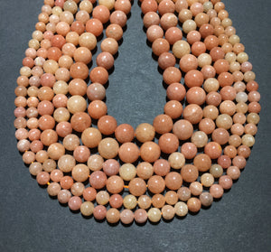 Natural Peach Calcite Round Beads Healing Gemstone Loose Beads  for DIY Jewelry MakingAAA Quality  6mm 10mm