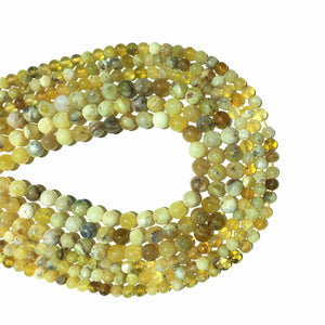Natural Peruvian Yellow Opal Round Beads Healing Energy Gemstone Loose Beads  for DIY Jewelry MakingAAA Quality 6mm 8mm