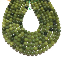 Load image into Gallery viewer, Natural Green Jade Round Beads Healing Gemstone Loose Bead  for DIY Jewelry Making AAA Quality 6mm 8mm 10mm 12mm
