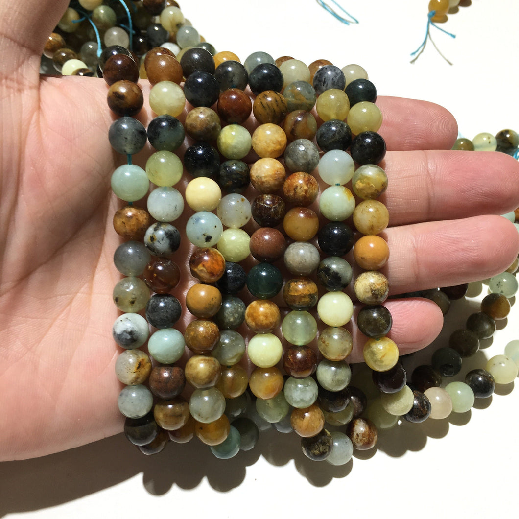 Natural Fire New Jade Bead Healing Mala Gemstone Spacer Loose Bead  for DIY Jewelry MakingAAA Quality 6mm 8mm 10mm 12mm