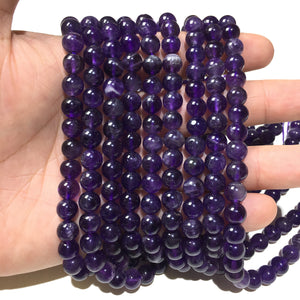 Natural Amethyst Round beads Healing & Energy Gemstone Loose Beads for DIY Jewelry Making  AAA Quality 4mm 6mm 8mm 10mm