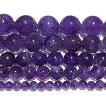 Load image into Gallery viewer, Natural Amethyst Round beads Healing &amp; Energy Gemstone Loose Beads for DIY Jewelry Making  AAA Quality 4mm 6mm 8mm 10mm
