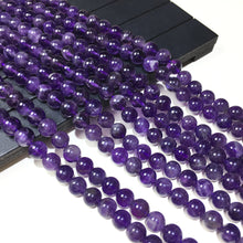 Load image into Gallery viewer, Natural Amethyst Round beads Healing &amp; Energy Gemstone Loose Beads for DIY Jewelry Making  AAA Quality 4mm 6mm 8mm 10mm
