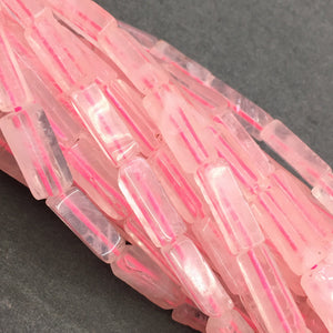 Natural Rose Quartz Tube Shape Beads Healing Energy Gemstone Loose Beads for DIY Jewelry Making Design  AAA Quality 4X13MM