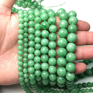 Natural Green Angelite Round Shape Beads Healing Energy Gemstone Loose Beads for DIY Jewelry Making Design  AAA Quality