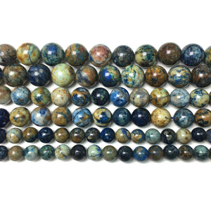 Natural Multi color Azurite Round Shape Beads Healing Energy Gemstone Loose Beads  for DIY Jewelry Making Design  AAA Quality