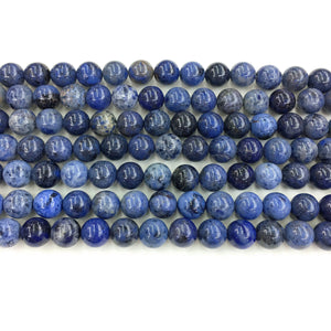 Natural Blue Sunset Stone Round Shape Beads Healing Energy Gemstone Loose Beads  for DIY Jewelry Making AAA Quality