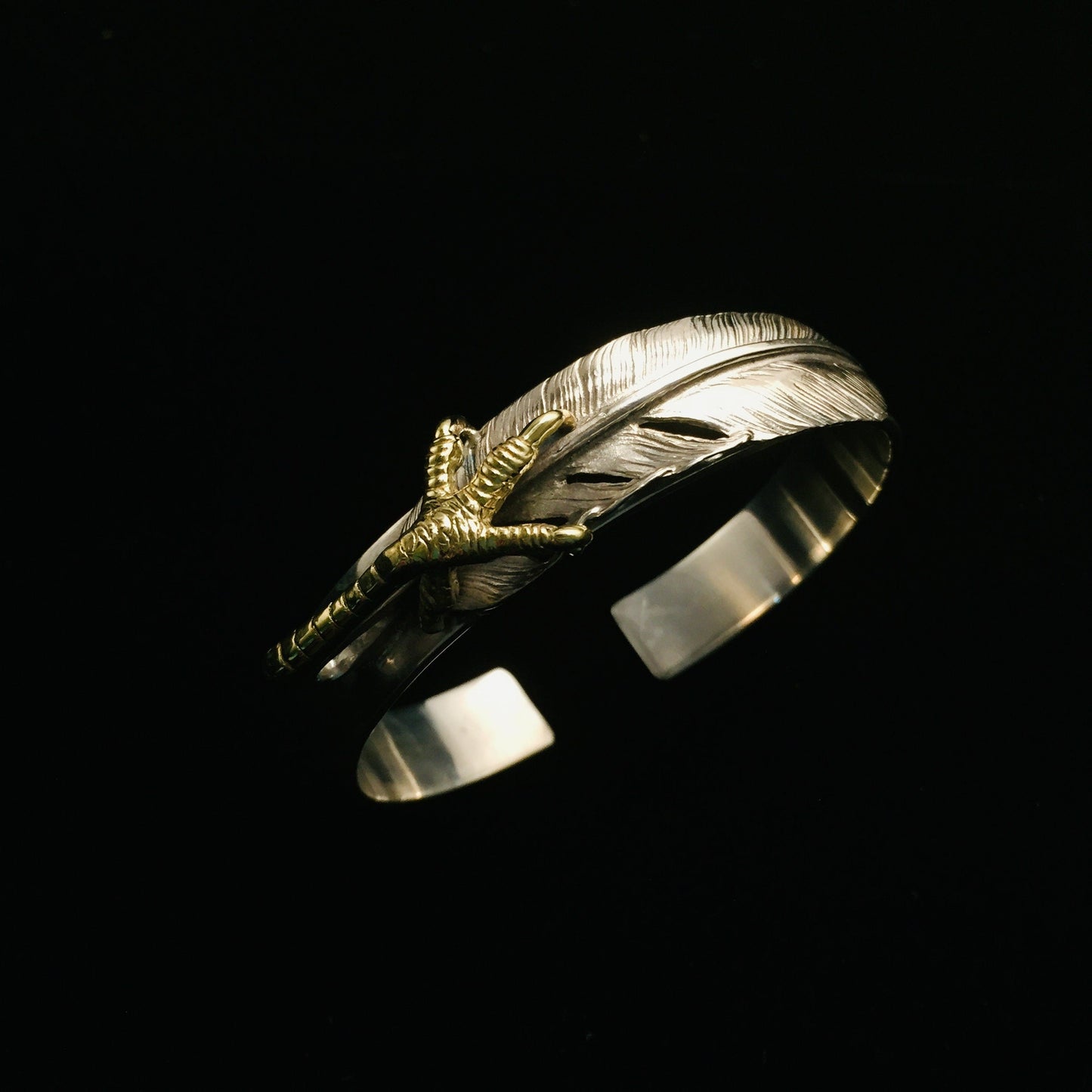Japan Takahashi Goro Feather Claw Silver Bangle Bracelet Diameter 48x65mm Width 12mm Hip Hop Style Sterling 925 Silver Fashion Bangle