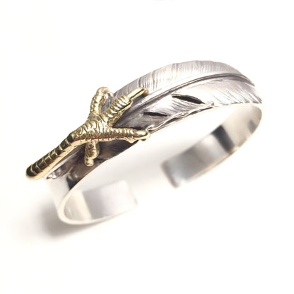 Japan Takahashi Goro Feather Claw Silver Bangle Bracelet Diameter 48x65mm Width 12mm Hip Hop Style Sterling 925 Silver Fashion Bangle
