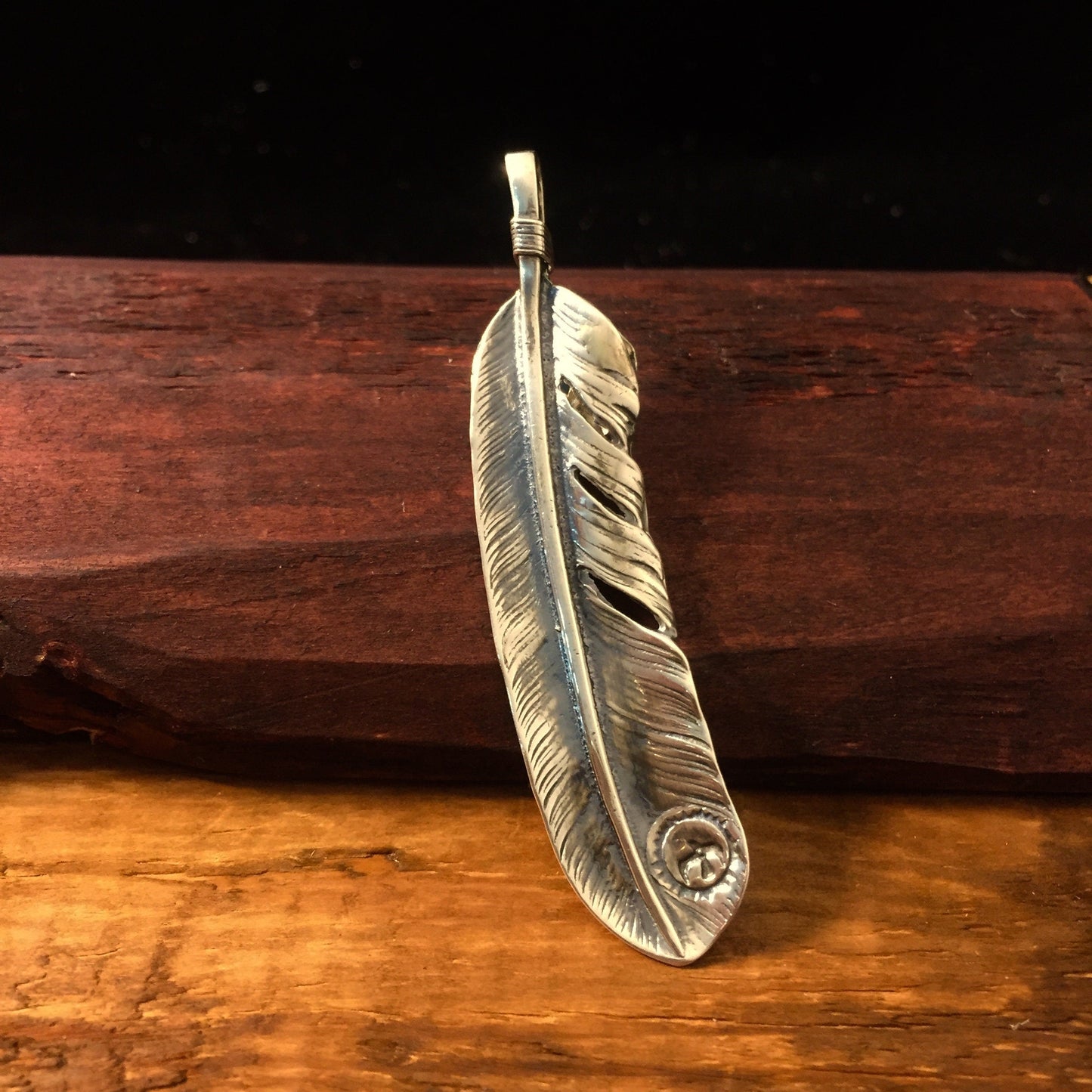 Japan Takahashi Goro 1 Right Feathers  66x14mm Turquoise 5x7mm Retro Silver 925 Sterling Feather DIY Jewelry Marking Design for Necklace