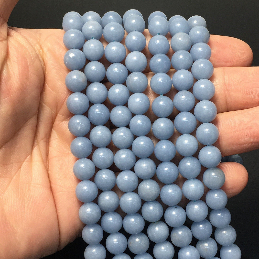 Natural Blue Angelite Round Beads Healing Energy Gemstone Loose Beads  for DIY Jewelry MakingAAA Quality 6mm 8mm 10mm 12mm
