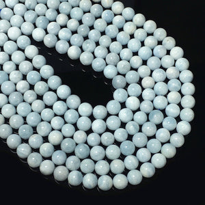 Natural Aquamarine Round Beads Healing Energy Gemstone Loose Beads  for DIY Jewelry MakingAAA Quality 4mm 6mm 8mm 10mm 12mm