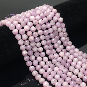 Natural Purple Kunzite Round Smooth beads Energy Healing Gemstone Loose Beads  for DIY Jewelry Making AAA Quality 6mm 8mm