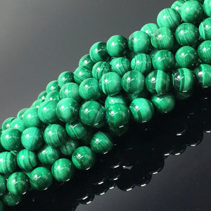 Natural Green Malachite Highly Polished Round Beads Energy Gemstone Loose Beads for DIY Jewelry MakingAAAAA Best Quality