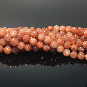 Natural Sunstone or Orange Moonstone Round Beads Energy Gemstone Loose Beads for DIY Jewelry Making Design  AAAAA Quality 6mm 8mm