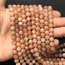 Load image into Gallery viewer, Natural Peach Moonstone Round Smooth Beads Healing Gemstone Loose Beads for DIY Jewelry Making Design  AAAA Quality 6mm 8mm 10mm
