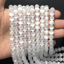 Load image into Gallery viewer, Natural Selenite Round Smooth Beads Energy Gemstone Loose Beads for DIY Jewelry MakingAAA Quality 6mm 8mm 10mm
