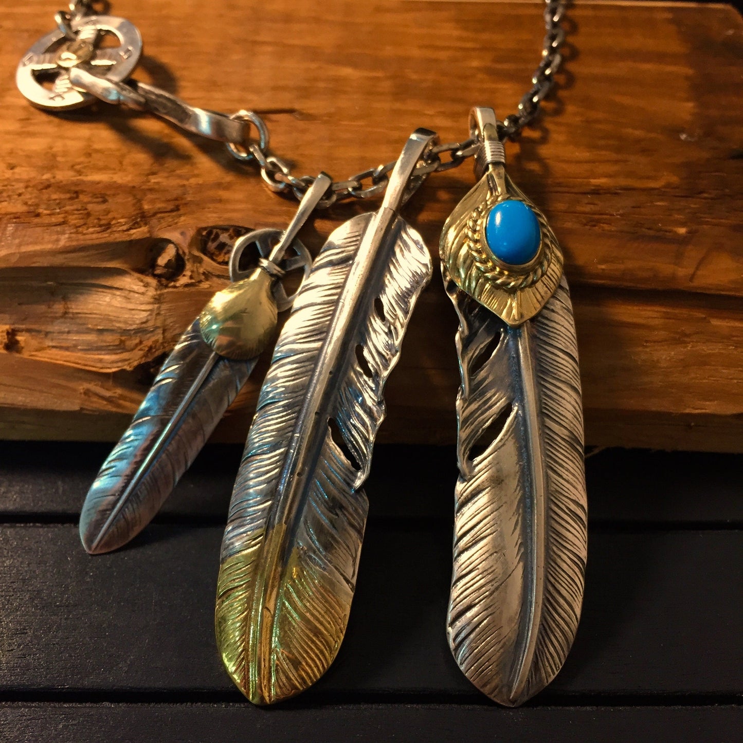 Japan Takahashi Goro Retro John Mayer Necklace Feather Necklace Set 925 Silver