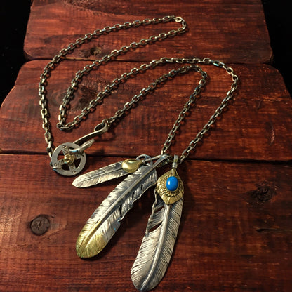 Japan Takahashi Goro Retro John Mayer Necklace Feather Necklace Set 925 Silver