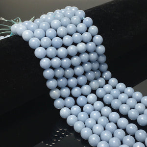 Natural Blue Angelite Round Beads Healing Energy Gemstone Loose Beads  for DIY Jewelry MakingAAA Quality 6mm 8mm 10mm 12mm