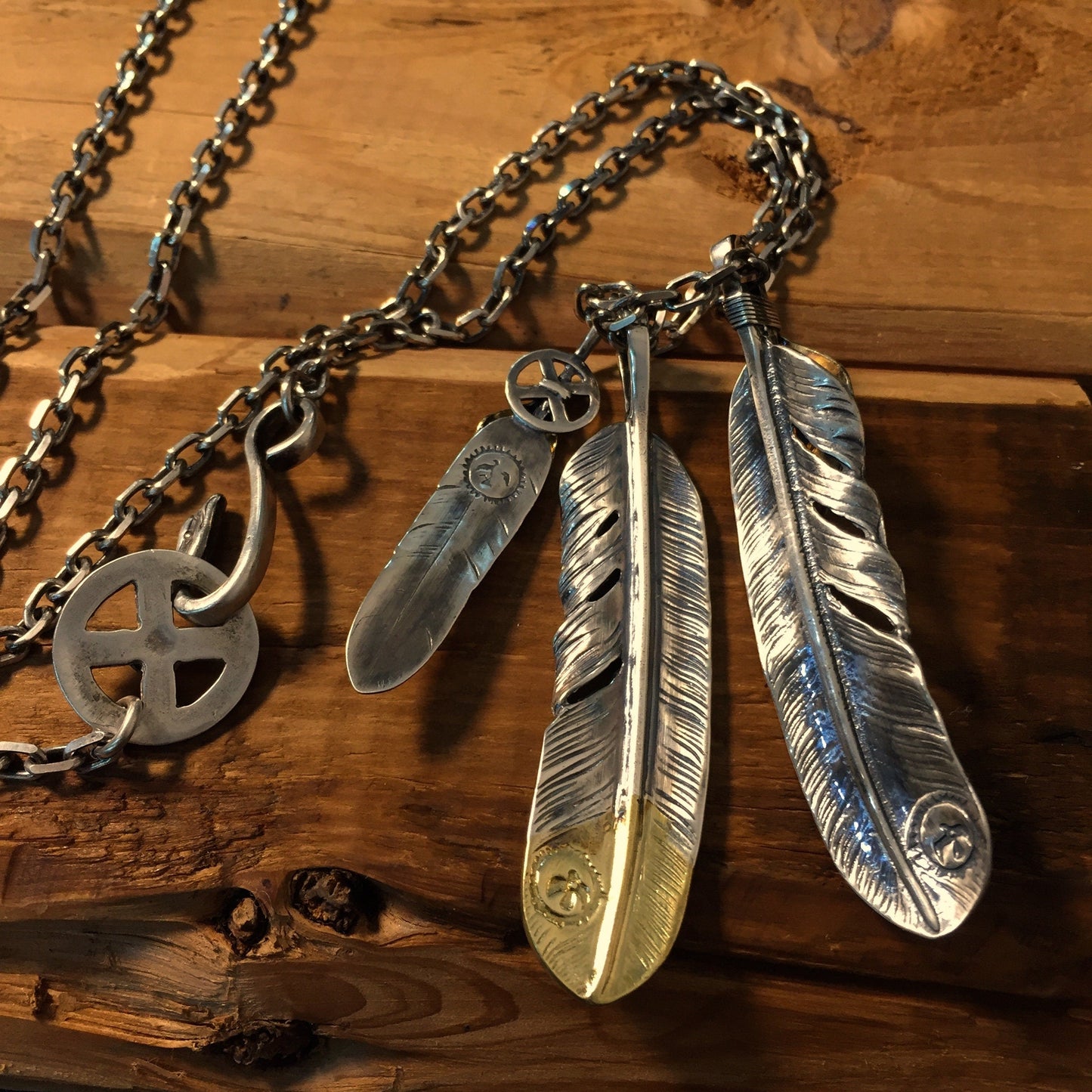 Japan Takahashi Goro Retro John Mayer Necklace Feather Necklace Set 925 Silver