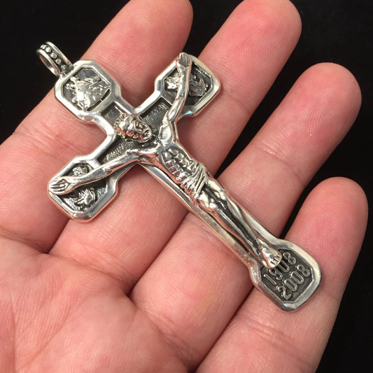 Jesus Large Cross 925 Silver Pendant