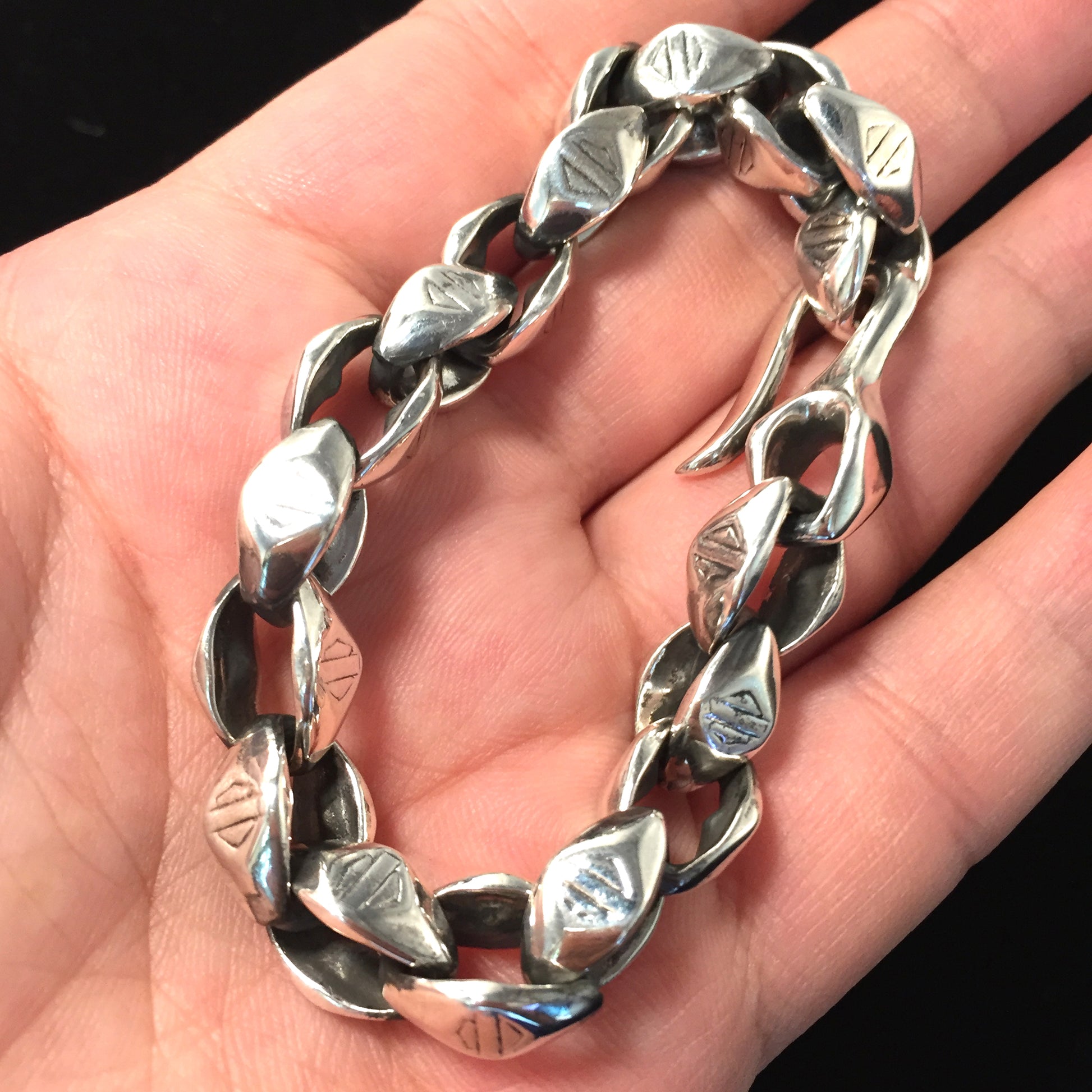 Retro 925 Sterling Silver Chain Bracelet