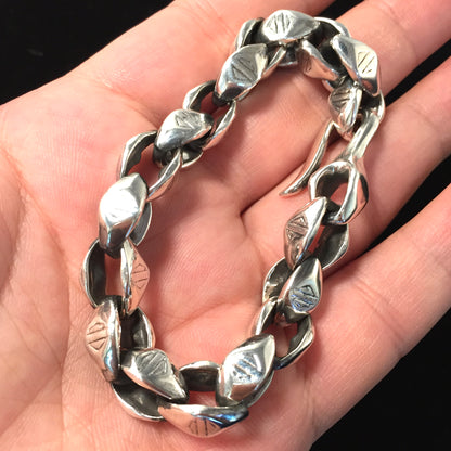 Retro 925 Sterling Silver Chain Bracelet