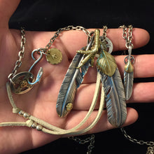 Load image into Gallery viewer, Takahashi Goro Eagle Claw Feather Necklace Set Retro
