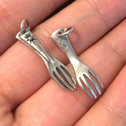 Retro Fork 925 Sterling Silver Pendant