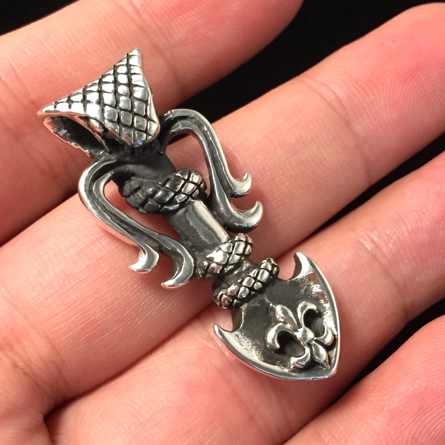 Retro 925 Silver Snake Animal Pendant